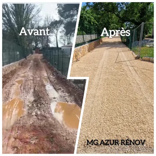 Terrassement d'une allée, Cannes, MG Azur Rénov